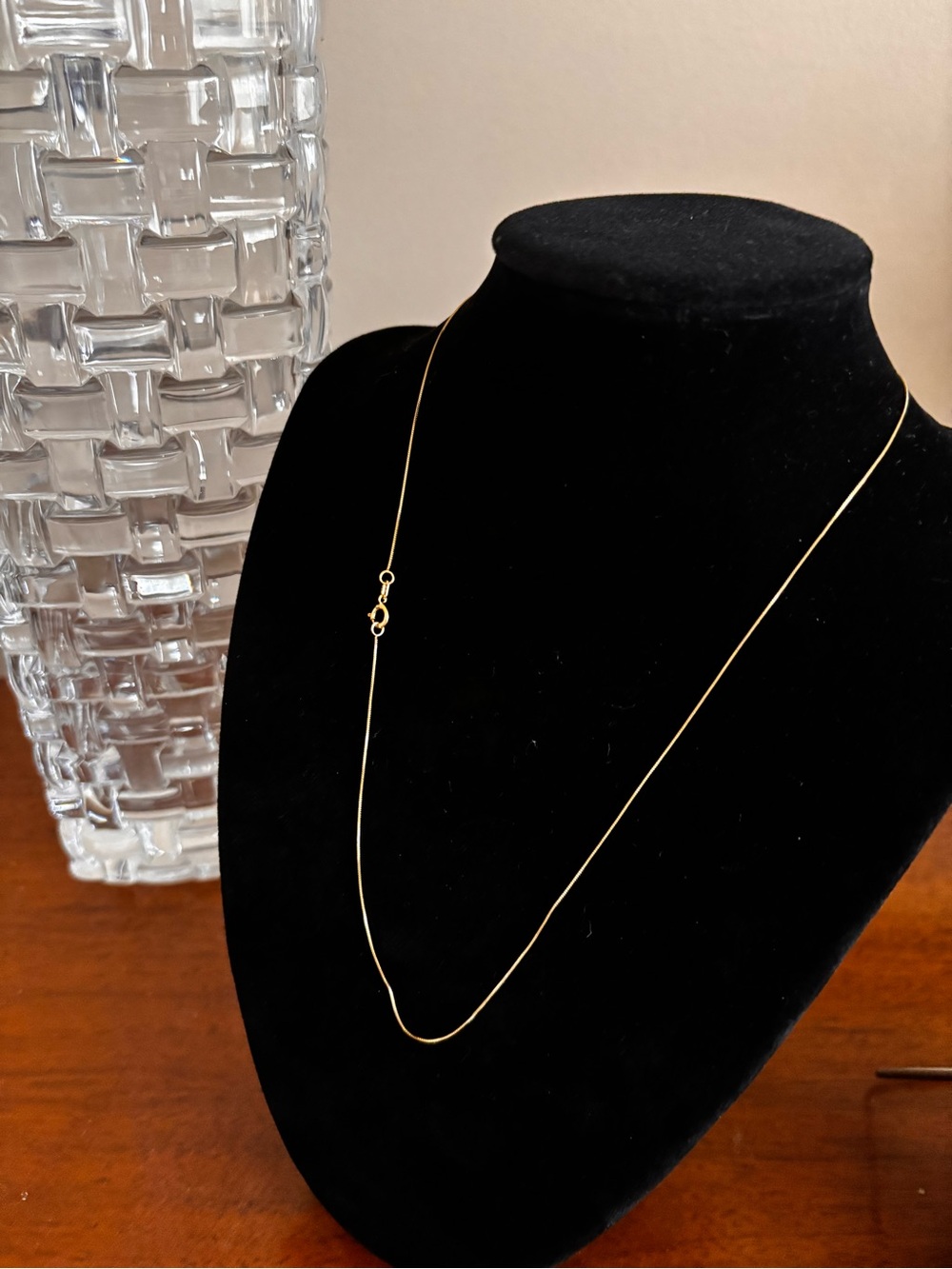 Delicate Gold Box link Chain Necklace - 10k gold